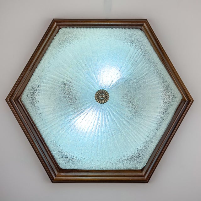 Vintage Ice Murano Glass Ceiling Lamp, Italy, 1980s For Sale - Image 9 of 18