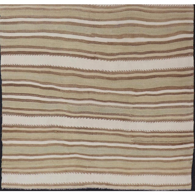 Textile Doris Leslie Blau Vintage Geometric Classic Taupe With Light Beige Rug For Sale - Image 7 of 11