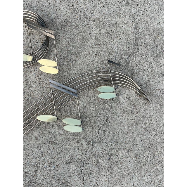 1990s 1990 Curtis Jeré Gold Tone Brass Massive Rhapsody Music Notes Wall Sculpture For Sale - Image 5 of 12