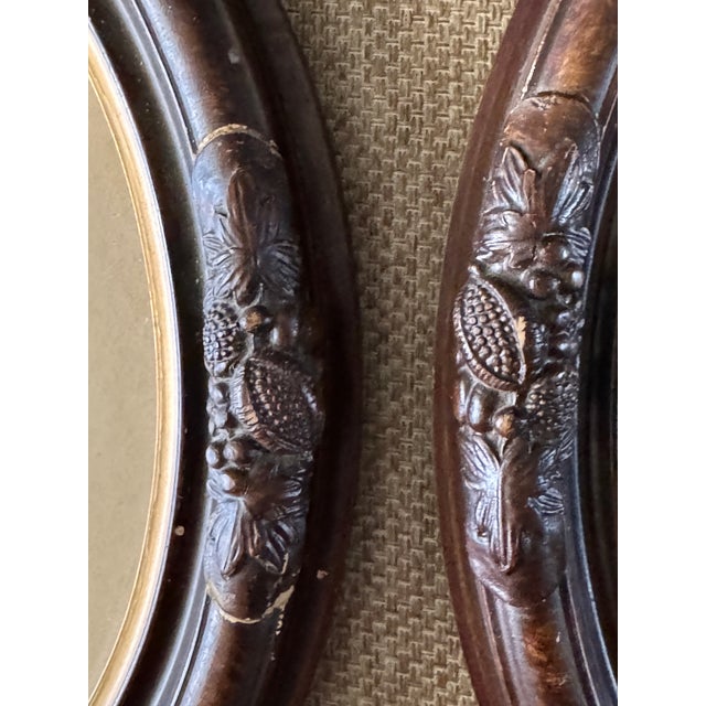 Mid 20th Century Pair of Vintage Framed French Historical Costume Prints After Hippolyte Paquet Carved Oval Wood Frames European Fashion Illustrations For Sale - Image 5 of 12