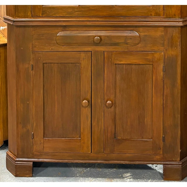 19th Century Handcrafted American Walnut Corner Cupboard For Sale - Image 11 of 12