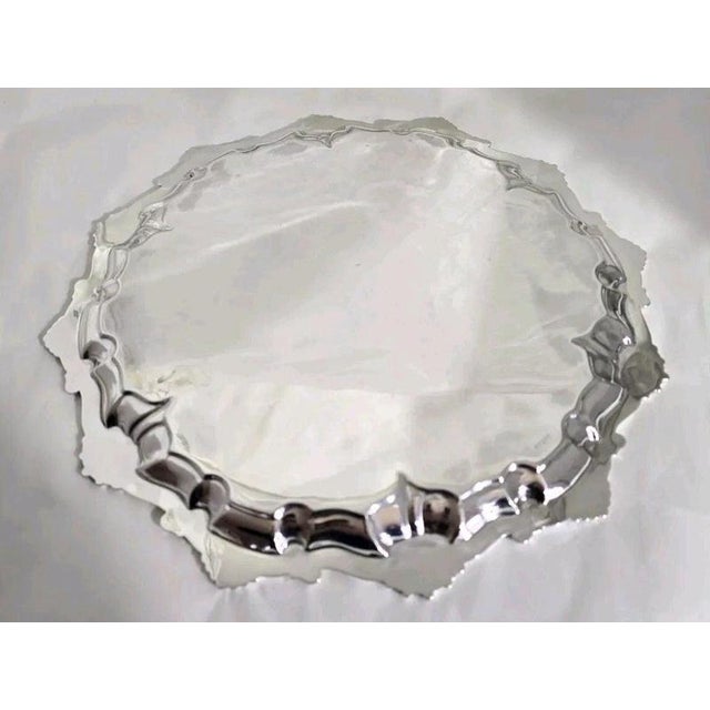 Antique Edwardian Sheffield Sterling Silver Salver, 1904 For Sale - Image 16 of 18