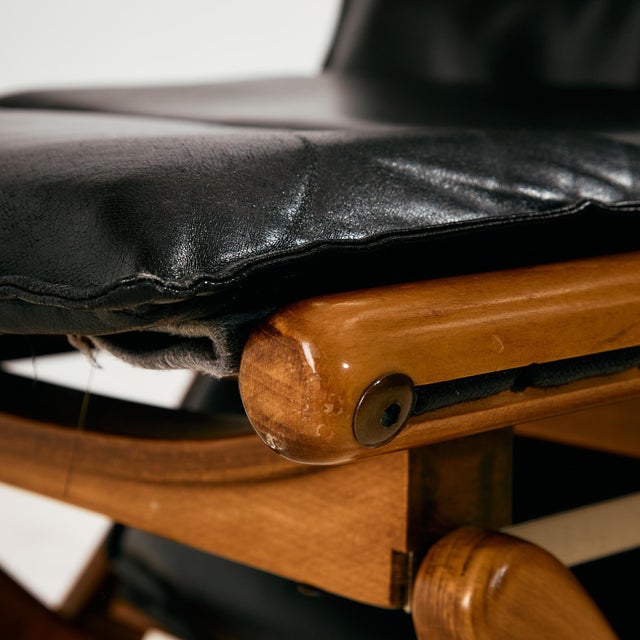 Lounge Chair in Beech with Leather Upholstery For Sale - Image 16 of 18