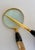 1970s Vintage Hollywood Regency Horn & Brass Magnifying Glass & Letter Opener Desk Set For Sale - Image 9 of 9
