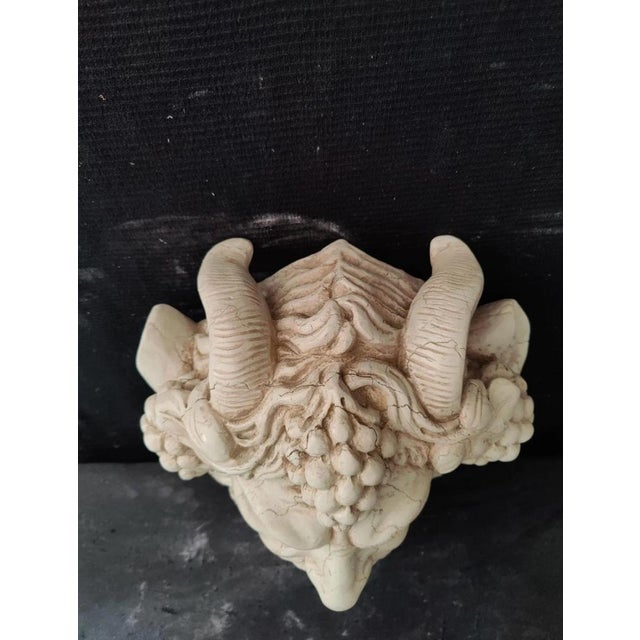 White Fountain Mask with Face of Faun with Grapes in Asiago White Marble, Venice For Sale - Image 8 of 12