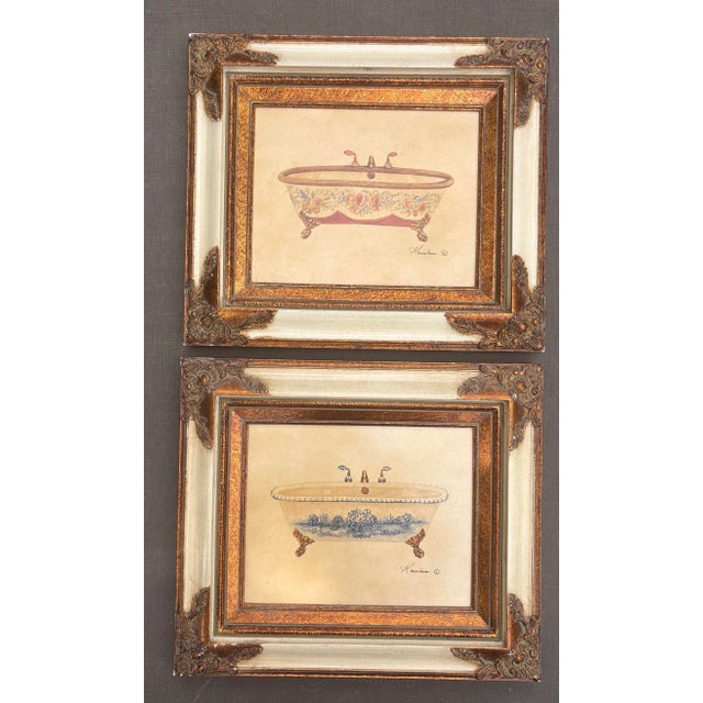 Bring timeless French Country charm to your home with this delightful pair of vintage Consuelo Gamboa decorative bath...