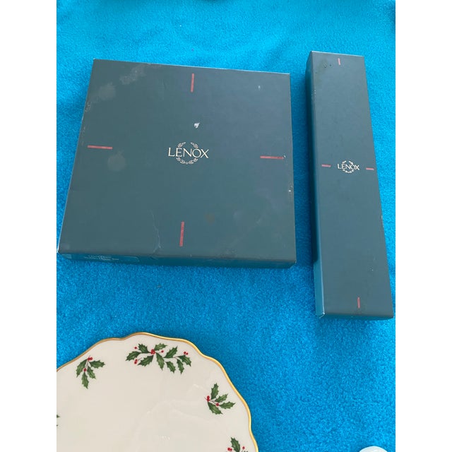 1980s 1980s Lenox Holiday Cheese Tray and Dessert Server For Sale - Image 5 of 8
