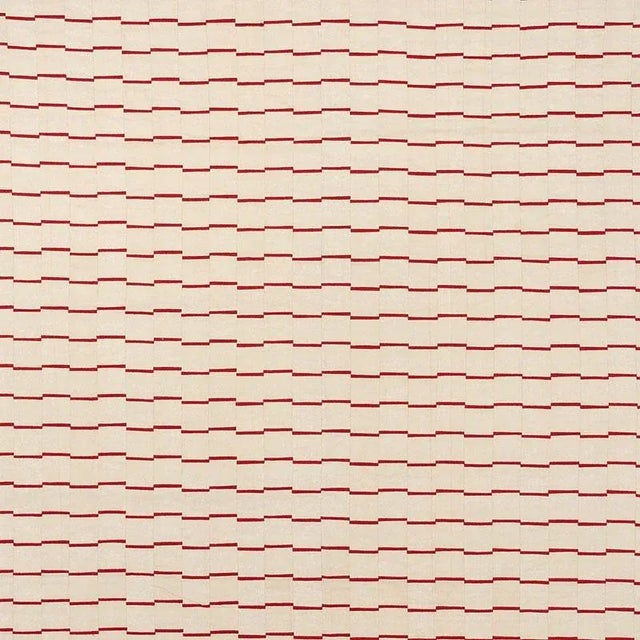 Sample - Schumacher X David Kaihoi Lines Fabric in Red For Sale