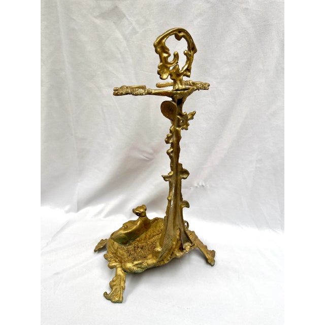 Mid 20th Century Vintage Brass Embossed Hunting Scene Umbrella Stand