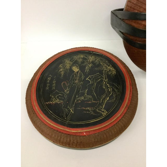 Antique Chinese Wood and Rattan Rice Box For Sale - Image 10 of 13