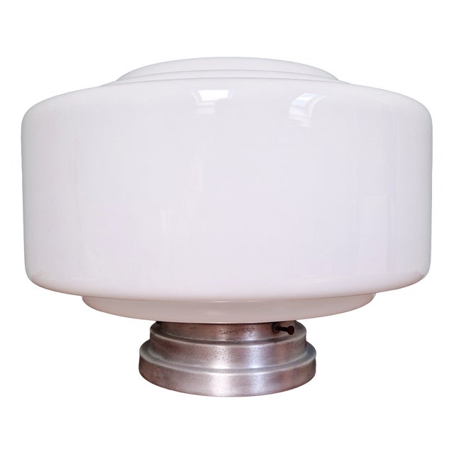 Large Art Deco Phililite Series Ceiling Light in White Opaline Glass from Philips, 1930s For Sale