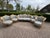 1940 Euro Artisan Louis XVI Gold Beech Damask Sofa Set-5 Pc For Sale - Image 18 of 18