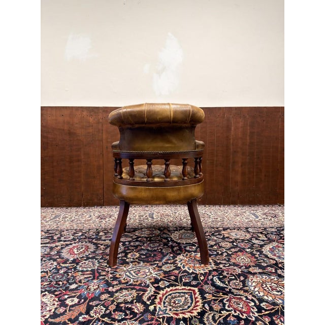 English Chesterfield Desk Chair For Sale - Image 4 of 8