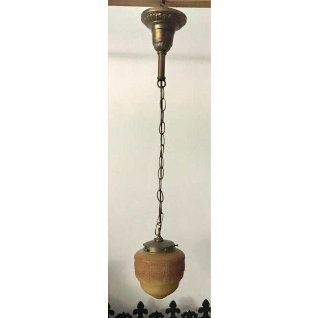 This is a wonderful pendant in the art deco style done in sunset colors with tassel swag details! I just love the ombre...