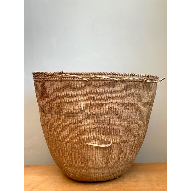 Camel Vintage Handmade Woven Basket For Sale - Image 8 of 16