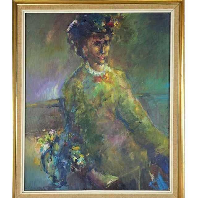 Impressionist Artist, Portrait, Oil on Wood Panel, Framed For Sale - Image 3 of 13