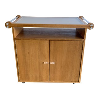 1970s Mahogany and Lucite Bar Cart For Sale