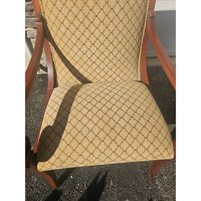 1990s Ethan Allen French Scrolled Arm Living Room Armchair Regency For Sale - Image 11 of 11