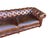 Restoration Hardware Chesterfield Cognac Leather Sofa With Brass Nailhead & Casters For Sale - Image 11 of 18