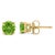 Contemporary 14K Yellow Gold 5X5MM Round Green Peridot Solitaire Stud Earrings For Sale - Image 3 of 5
