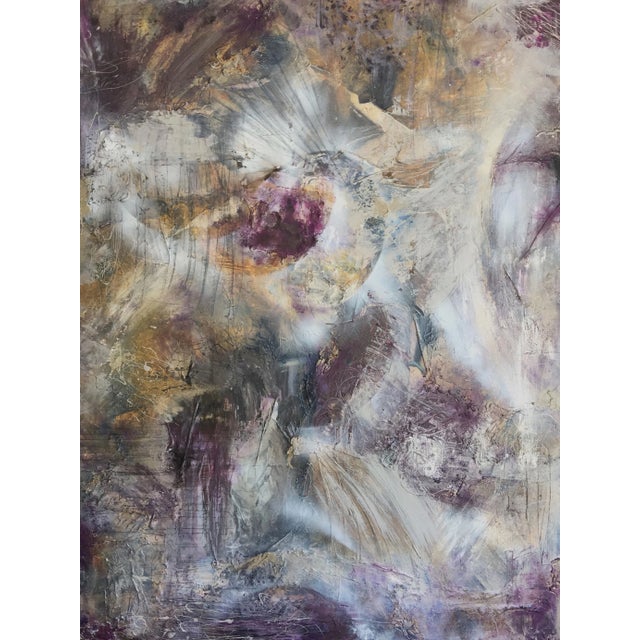 Contemporary "Celestial" Original Abstract Modern Purple Metallic Painting For Sale - Image 3 of 7
