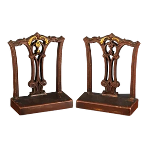 American Bookends in the Form of a Chippendale Chair Back, Bradley & Hubbard