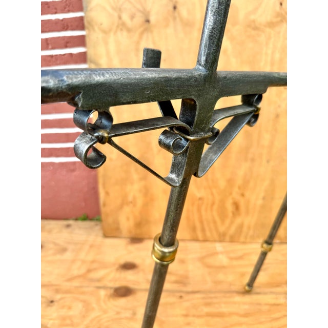 Maison Jansen Very Fine Vintage Ornate Steel and Brass Art Painting Easel in the Manner of Maison Jansen For Sale - Image 4 of 12