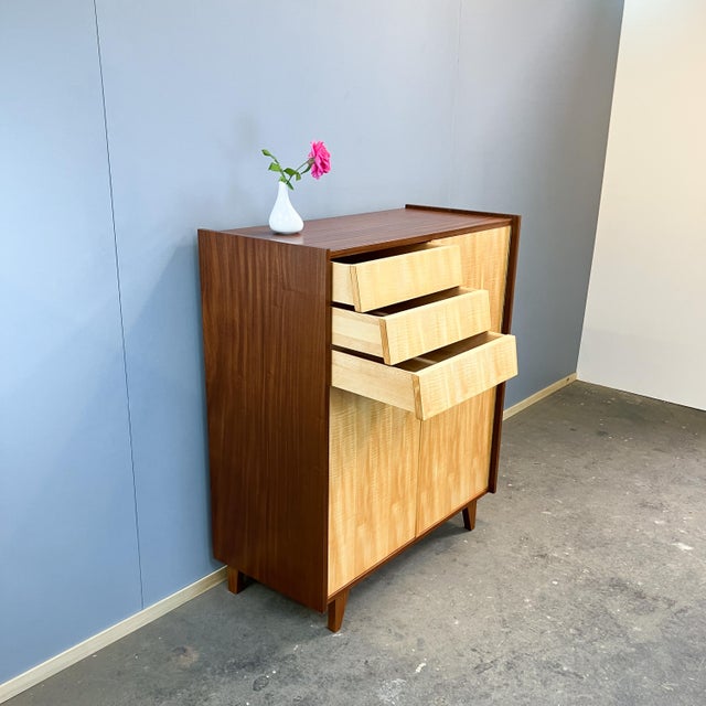 Wood Mid-Century Highboard in Figured Maple, 1960s For Sale - Image 7 of 13