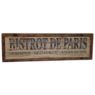 French Bistro Sign For Sale