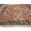 Textile 1880s Red Geometric Rustic Nw. Persian Heriz Rug 10'4" X 12'7" Handknotted Wool Carpet For Sale - Image 7 of 7