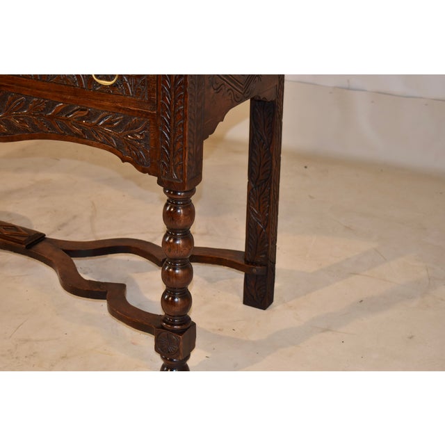 Wood 18th Century English Oak Sideboard With Gorgeous Hand-Carving For Sale - Image 7 of 12