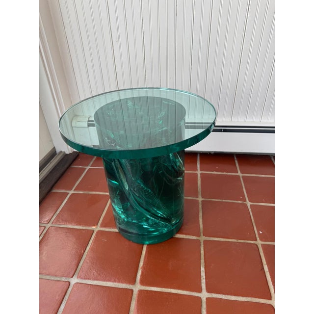 Contemporary 1980s Resin Accent Table With Glass Top For Sale - Image 3 of 13