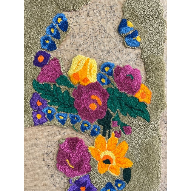 Tan Late 20th Century Framed Audubon Floral Rug For Sale - Image 8 of 10