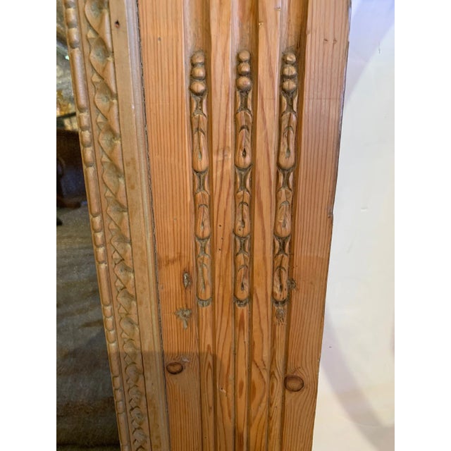 Antique French Hand Carved Oak Trumeau Mirror For Sale - Image 9 of 12