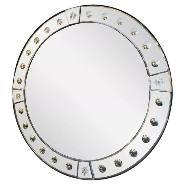 Antique Circular Distressed Panelled Mirror, 2020s For Sale - Image 9 of 9