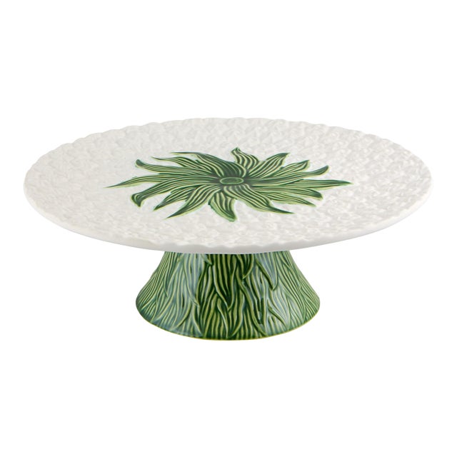 Bordallo Pinheiro Pineapple Cake Stand 13", White For Sale