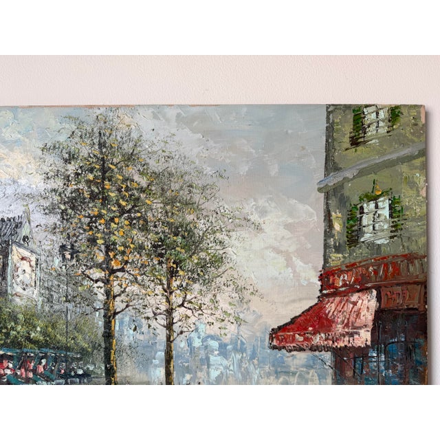 Caroline C. Burnett (1877–1950) Parisian Street Scene Oil on Canvas Painting – Signed, Unframed For Sale In Miami - Image 6 of 12
