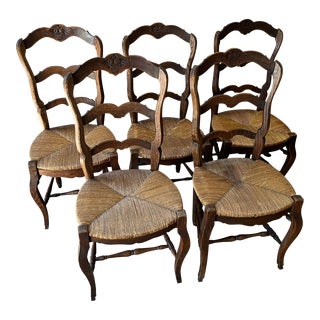 1910s Antique French Dining Chairs - Set of 5 For Sale