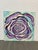 P. Black Signed Pop Art Stylized Teal + Lavender Rose Acrylic Painting For Sale - Image 10 of 12