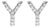 10K White Gold 1/10 Cttw Diamond 'Y' Initial Stud Earring For Sale