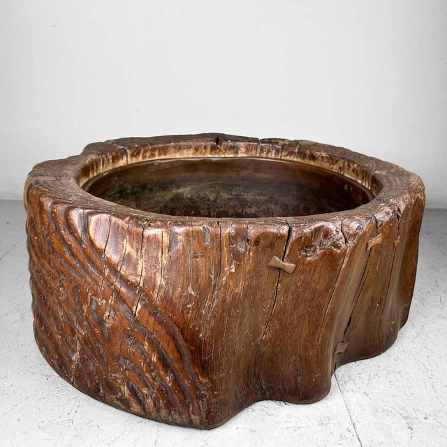 Boho Chic Meiji Tree Trunk Hibachi, Japan, 1890s For Sale - Image 3 of 18
