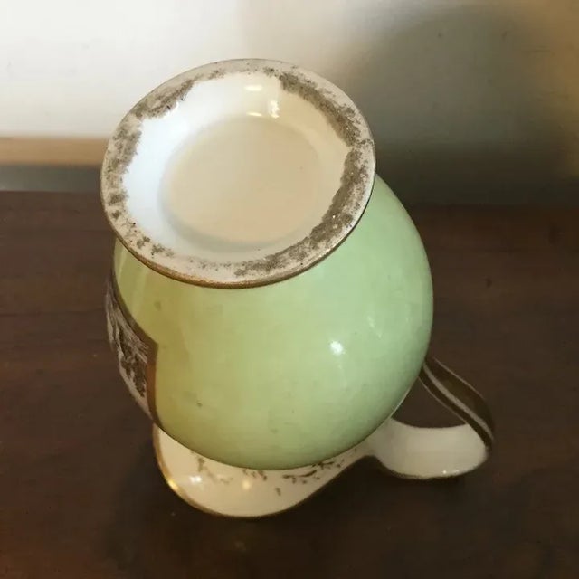 19th Century Antique 19th Century Old Porcelain Cream Hand Painted Pitcher For Sale - Image 5 of 13