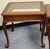 Elegant Pennsylvania House cherry end tables featuring a beveled glass inset top, richly carved apron, graceful cabriole...
