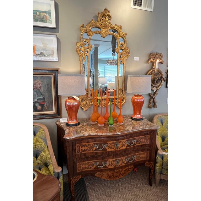 Large French Rococo Style Carved Giltwood Wall Mirror With Rocaille Crest For Sale - Image 10 of 10