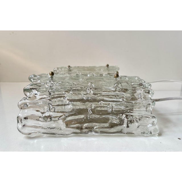 Orrefors Crystal Ice Glass Wall Sconces by Carl Fagerlund for Orrefors, 1960s, Set of 2 For Sale - Image 4 of 10