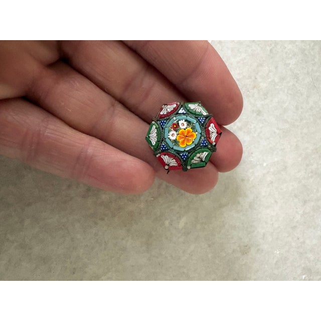 Vintage Italian, Micro Tile, Mosaic Brooch For Sale - Image 4 of 4