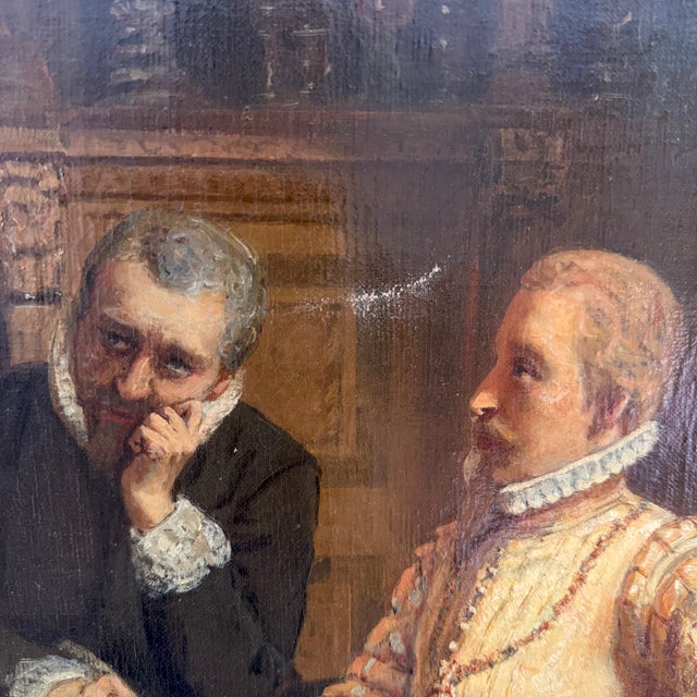 Wood Late 19th Century Attributed to Jacob Taanman Oil Painting Leicester Oldenbarnevelt For Sale - Image 7 of 14