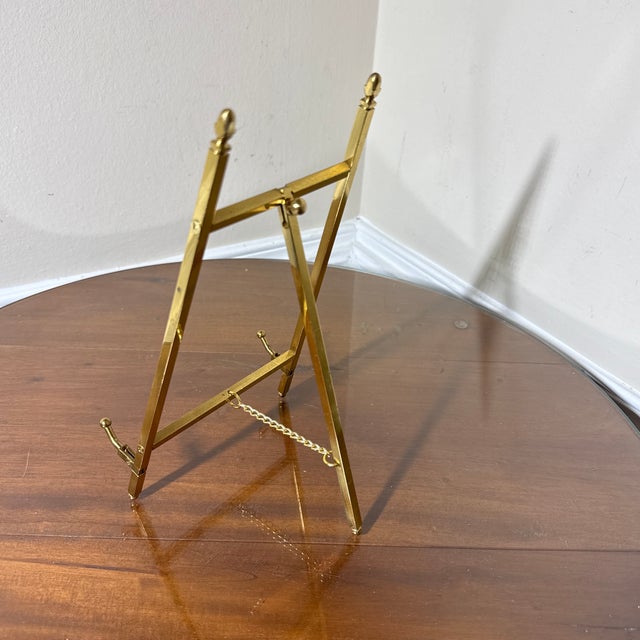 Metal 1970s Mid-Century Modern Miniature Brass Easel For Sale - Image 7 of 7