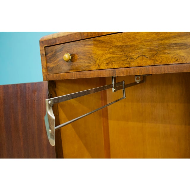 Art Deco Compact Wardrobe in Walnut, 1930s For Sale - Image 9 of 11