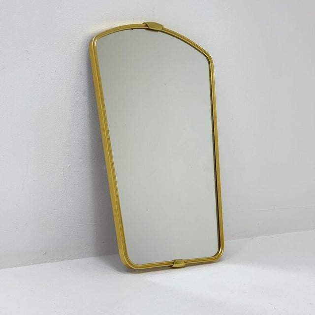Mid-Century German Asymmetric Brass Wall Mirror, 1960s For Sale - Image 11 of 11